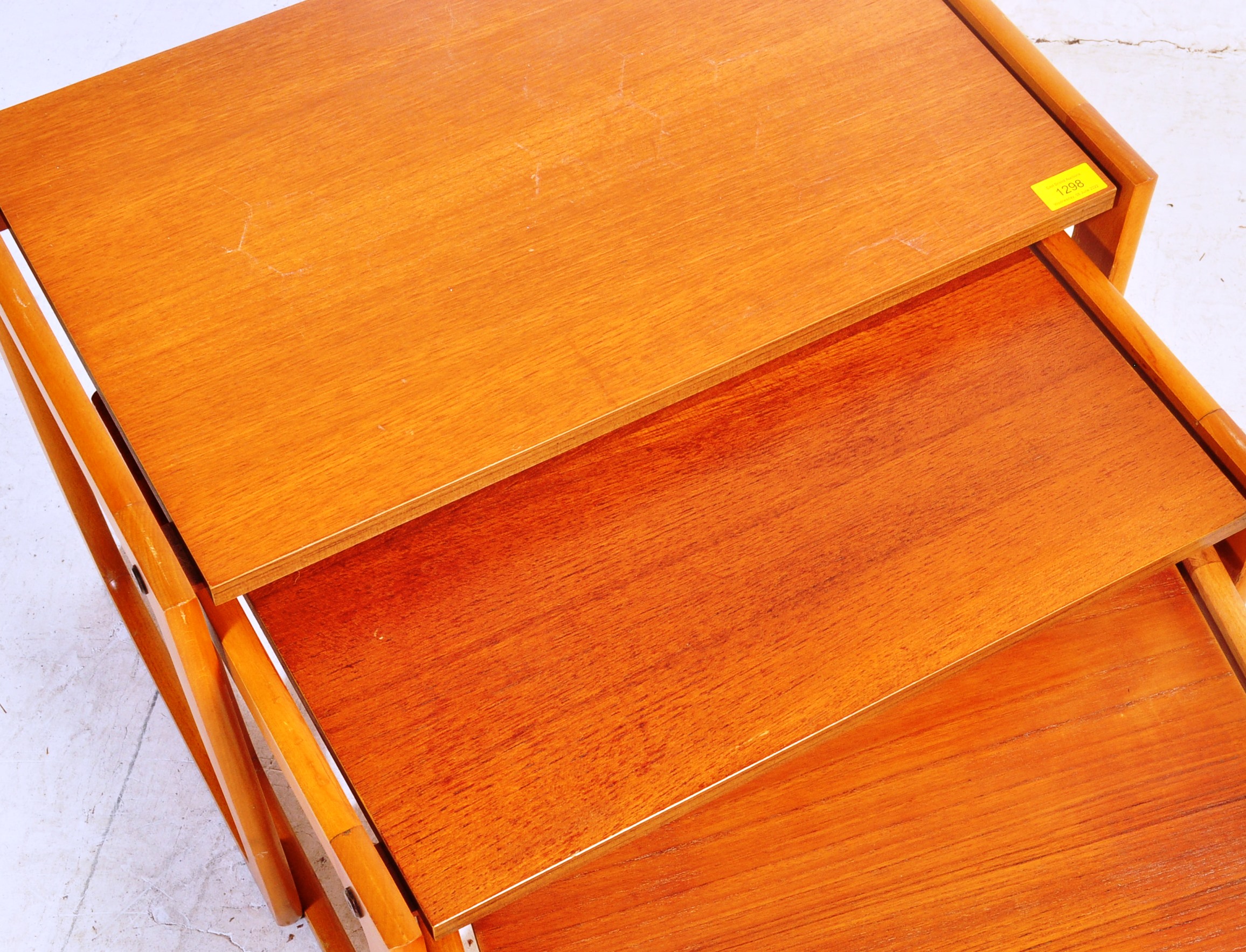 RETRO MID CENTURY TEAK NEST OF TABLES - NATHAN STYLE - Image 4 of 4