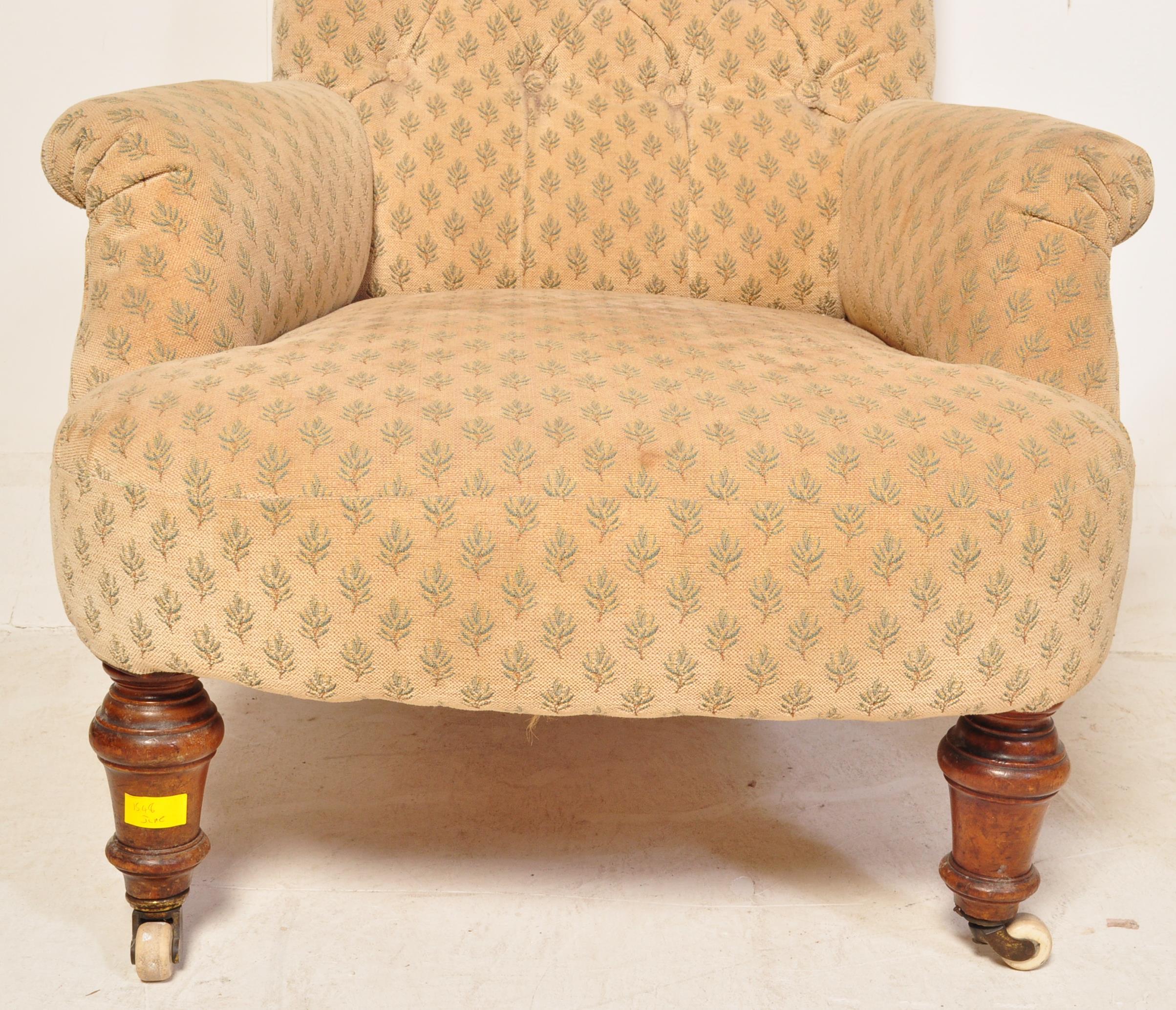 VICTORIAN HOWARD STYLE MAHOGANY ARMCHAIR & ANOTHER - Image 4 of 8