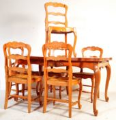 1920S FRENCH PROVINCIAL WALNUT DINING TABLE & CHAIRS