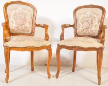 PAIR OF LOUIS XVI STYLE FAUTEILS ARMCHAIRS