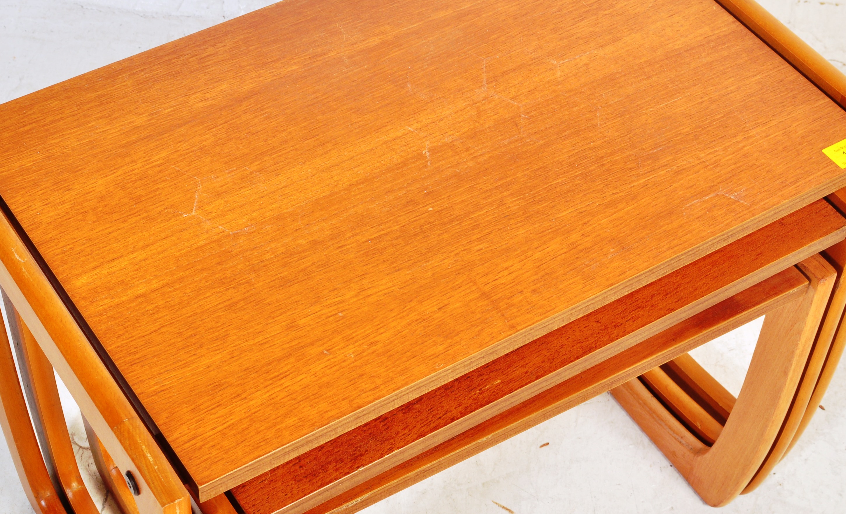 RETRO MID CENTURY TEAK NEST OF TABLES - NATHAN STYLE - Image 3 of 4