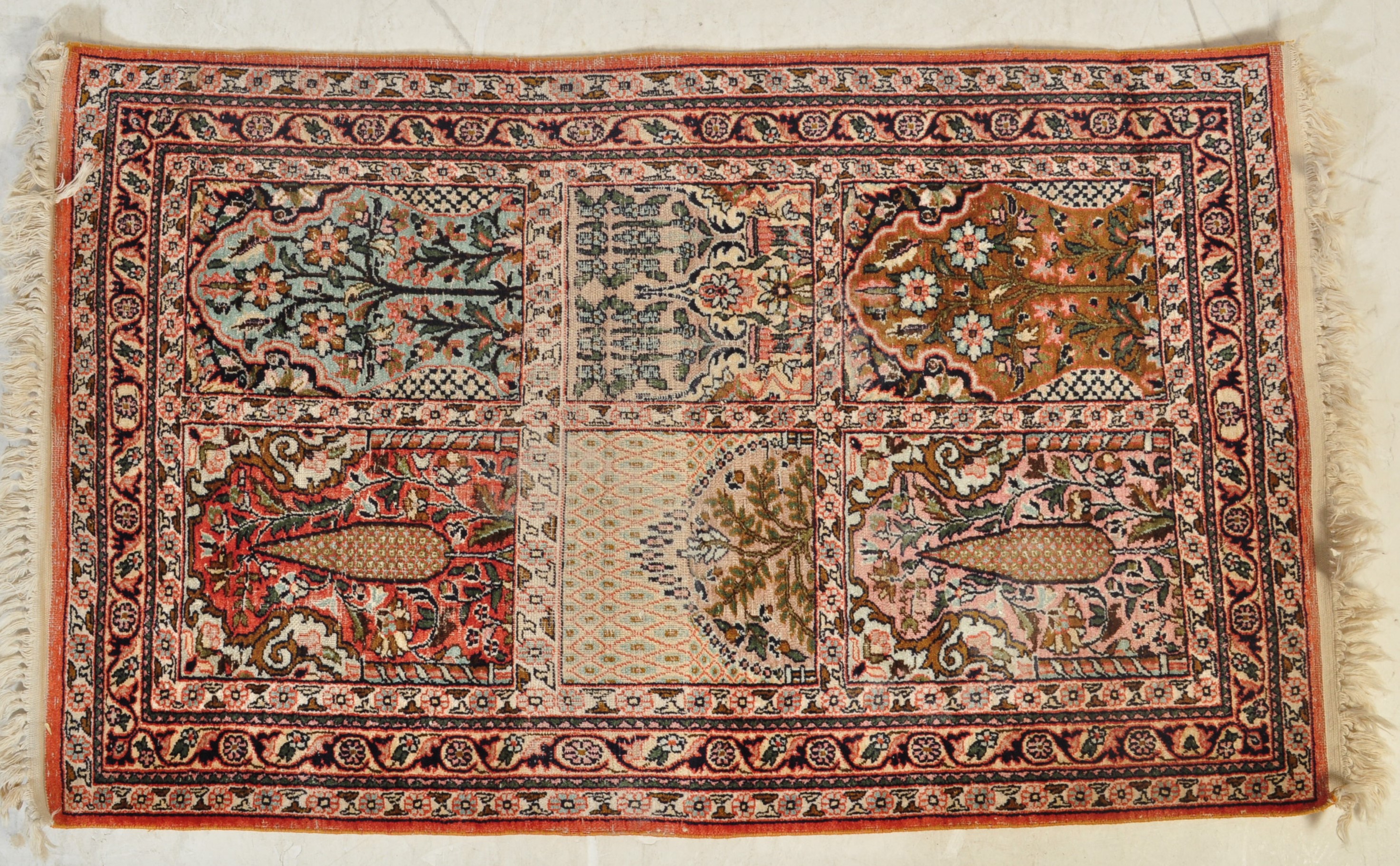 VINTAGE PERSIAN SILK THREAD RUG - Image 2 of 6