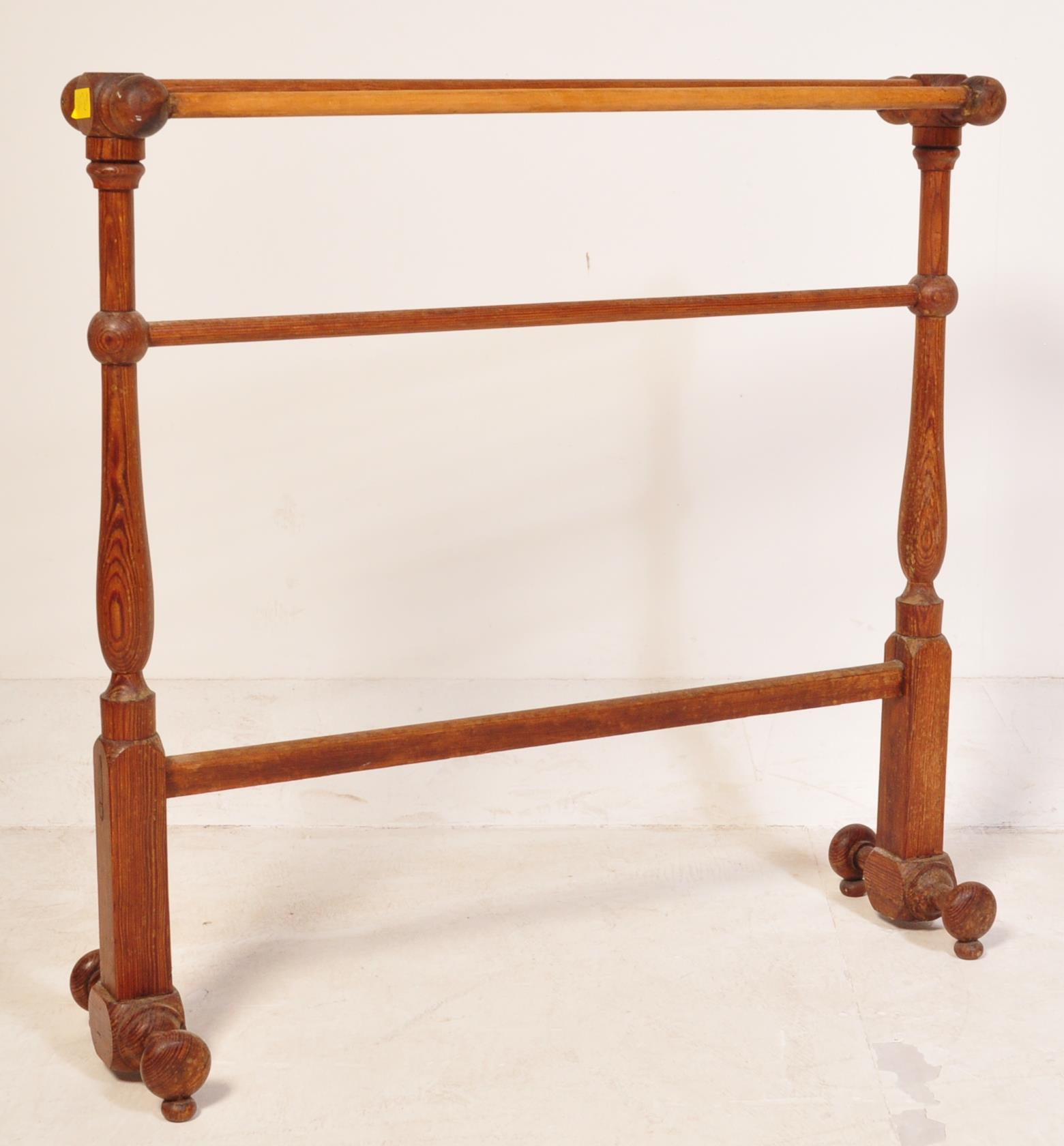 VICTORIAN 19TH CENTURY COUNTRY PINE TOWEL RAIL & OTHER - Image 3 of 7