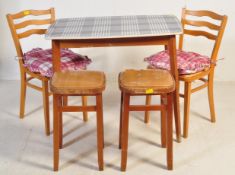 COLLECTION OF MID CENTURY FURNITURE - FORMICA TABLE WITH CHAIRS