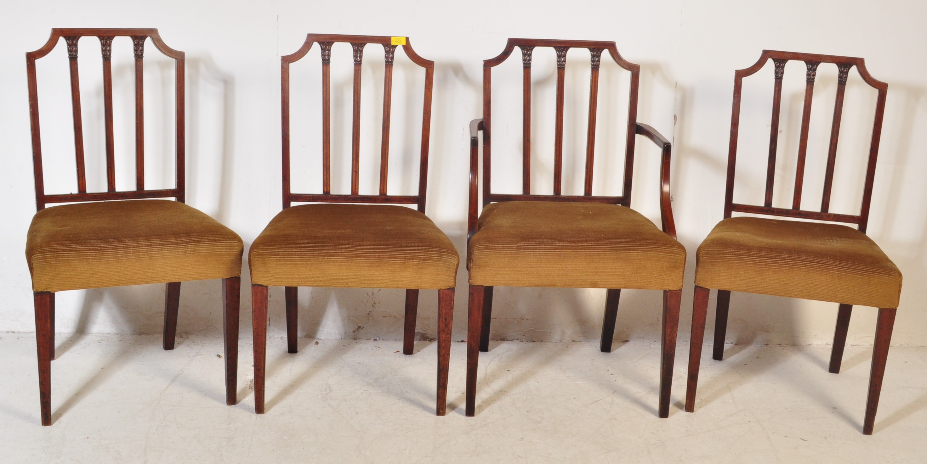 FOUR EDWARDIAN INLAID MAHOGANY DINING CHAIRS - Image 2 of 6