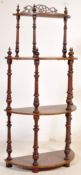 VICTORIAN MAHOGANY AND MARQUETRY WHATNOT ETAGERE