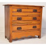 EDWARDIAN SATIN WALNUT COTTAGE CHEST OF DRAWERS