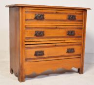 EDWARDIAN SATIN WALNUT COTTAGE CHEST OF DRAWERS