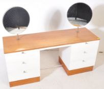 RETRO VINTAGE 20TH CENTURY 1980S TEAK & WHITE DRESSING TABLES