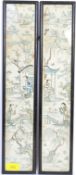 PAIR OF 19TH CENTURY CHINESE EMBROIDERED SILK PANELS