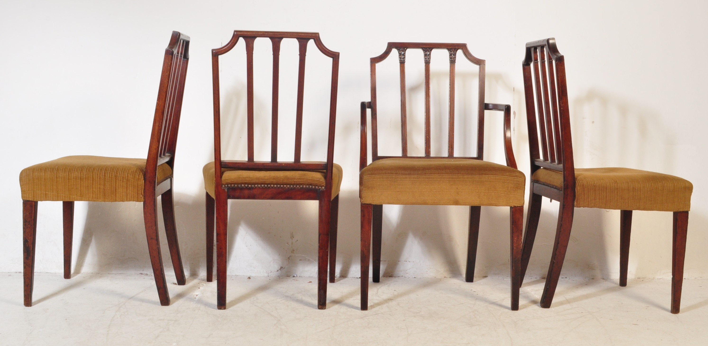 FOUR EDWARDIAN INLAID MAHOGANY DINING CHAIRS - Image 3 of 6