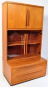 TWO RETRO MID CENTURY TEAK DISPLAY CABINETS