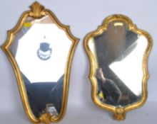 TWO VINTAGE ITALIAN ROCAILLE ROCOCO GILT MIRRORS