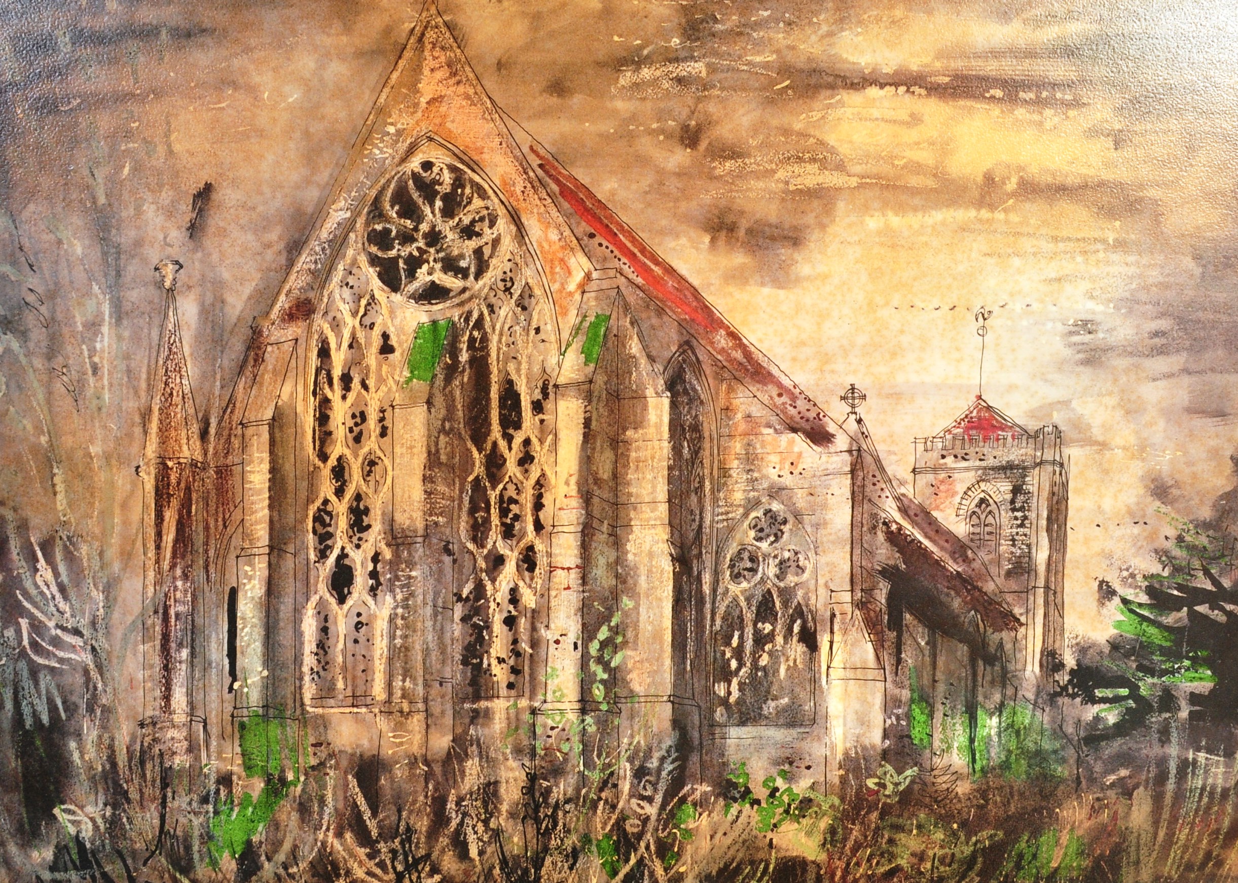 AFTER JOHN PIPER - 20TH CENTURY PRINT OF DORCHESTER ABBEY - Image 3 of 7