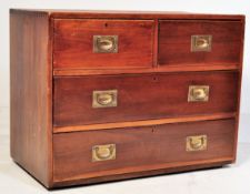 19TH CENTURY VICTORIAN MAHOGANY BRASS CAMPAIGN CHEST OF DRAWERS