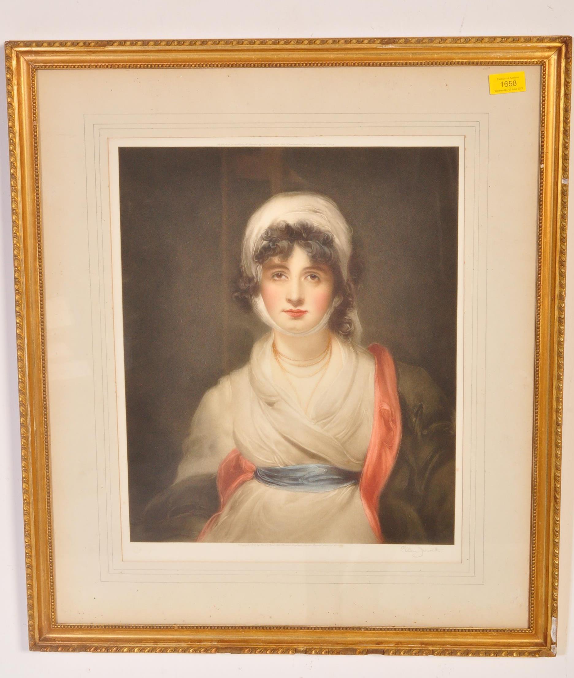 ELLEN JOWETT MEZZOTINT - EDWARD WARDLE MRS SIDDONS PORTRAIT