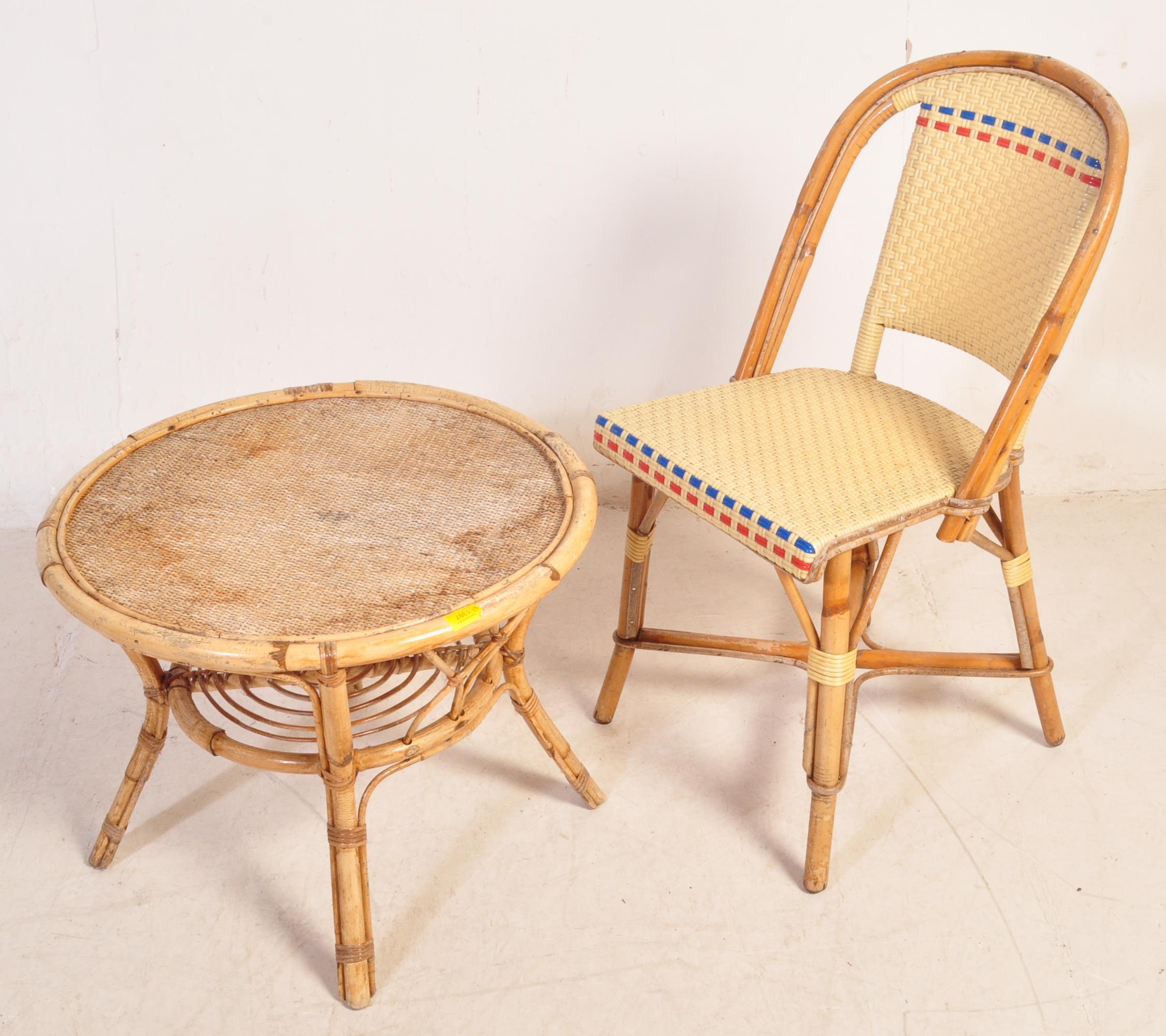 VINTAGE MID CENTURY BAMBOO TABLE & CHAIR - Image 2 of 8