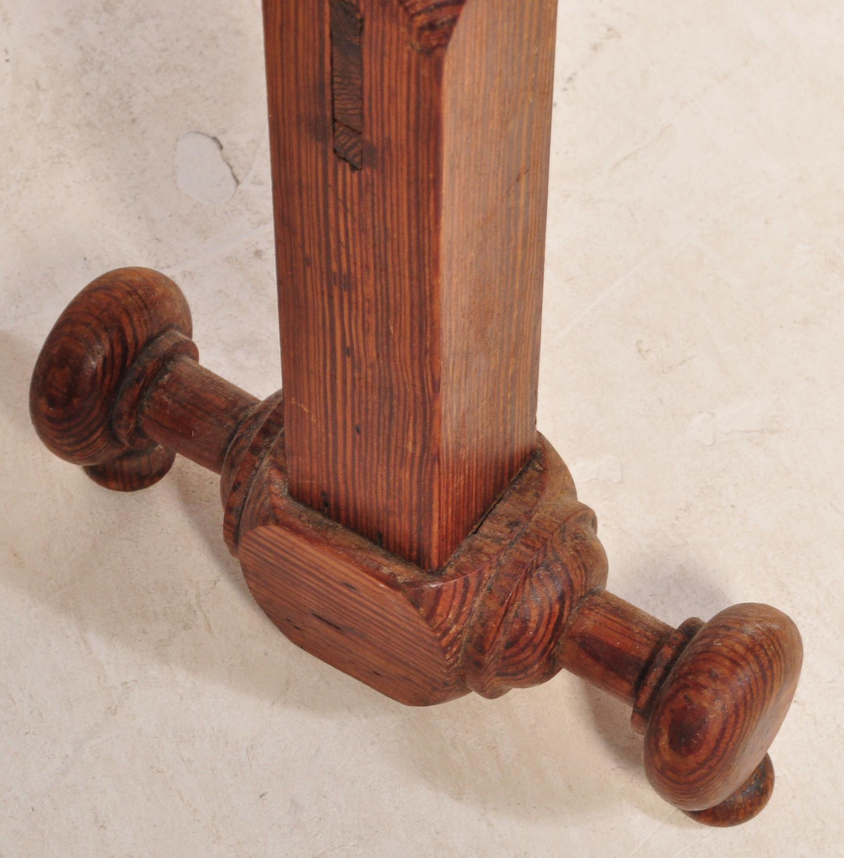 VICTORIAN 19TH CENTURY COUNTRY PINE TOWEL RAIL & OTHER - Image 4 of 7