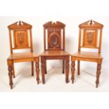 PAIR OF VICTORIAN 19TH CENTURY HALL CHAIRS & ANOTHER