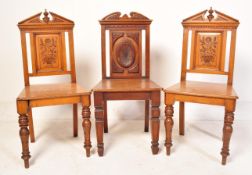 PAIR OF VICTORIAN 19TH CENTURY HALL CHAIRS & ANOTHER