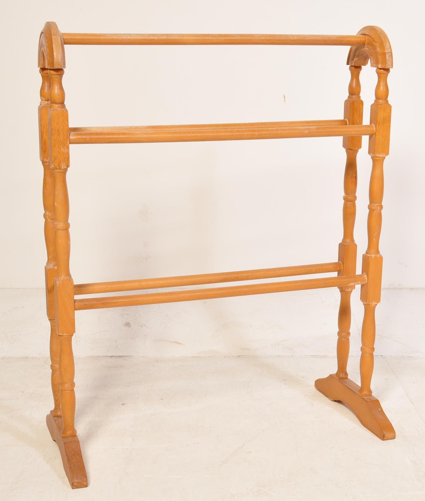 VICTORIAN 19TH CENTURY COUNTRY PINE TOWEL RAIL & OTHER - Image 6 of 7