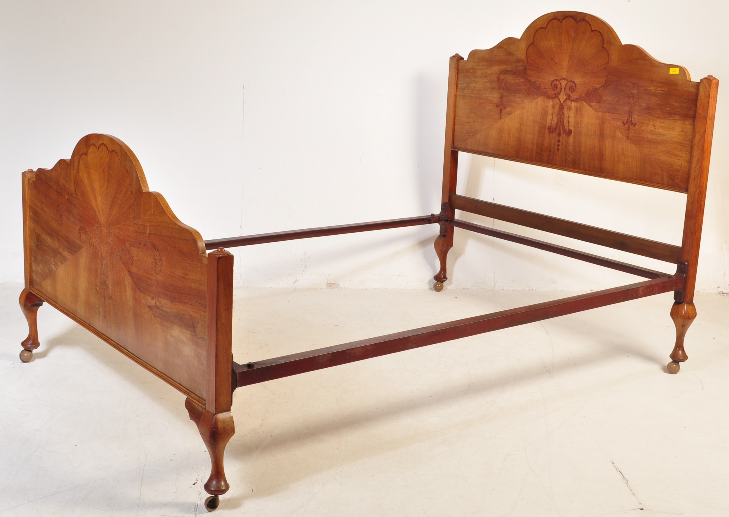 EARLY 20TH CENTURY ART DECO BURR WALNUT BED FRAME - Image 2 of 6