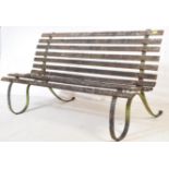 EDWARDIAN CAST IRON STRAP BENCH