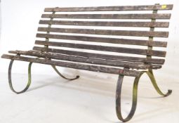 EDWARDIAN CAST IRON STRAP BENCH