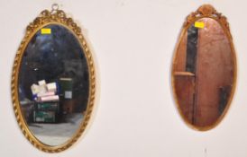 TWO VINTAGE GILT WALL HANGING MIRRORS