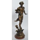 20TH CENTURY BRONZED METAL BACCHUS SCULPTURE