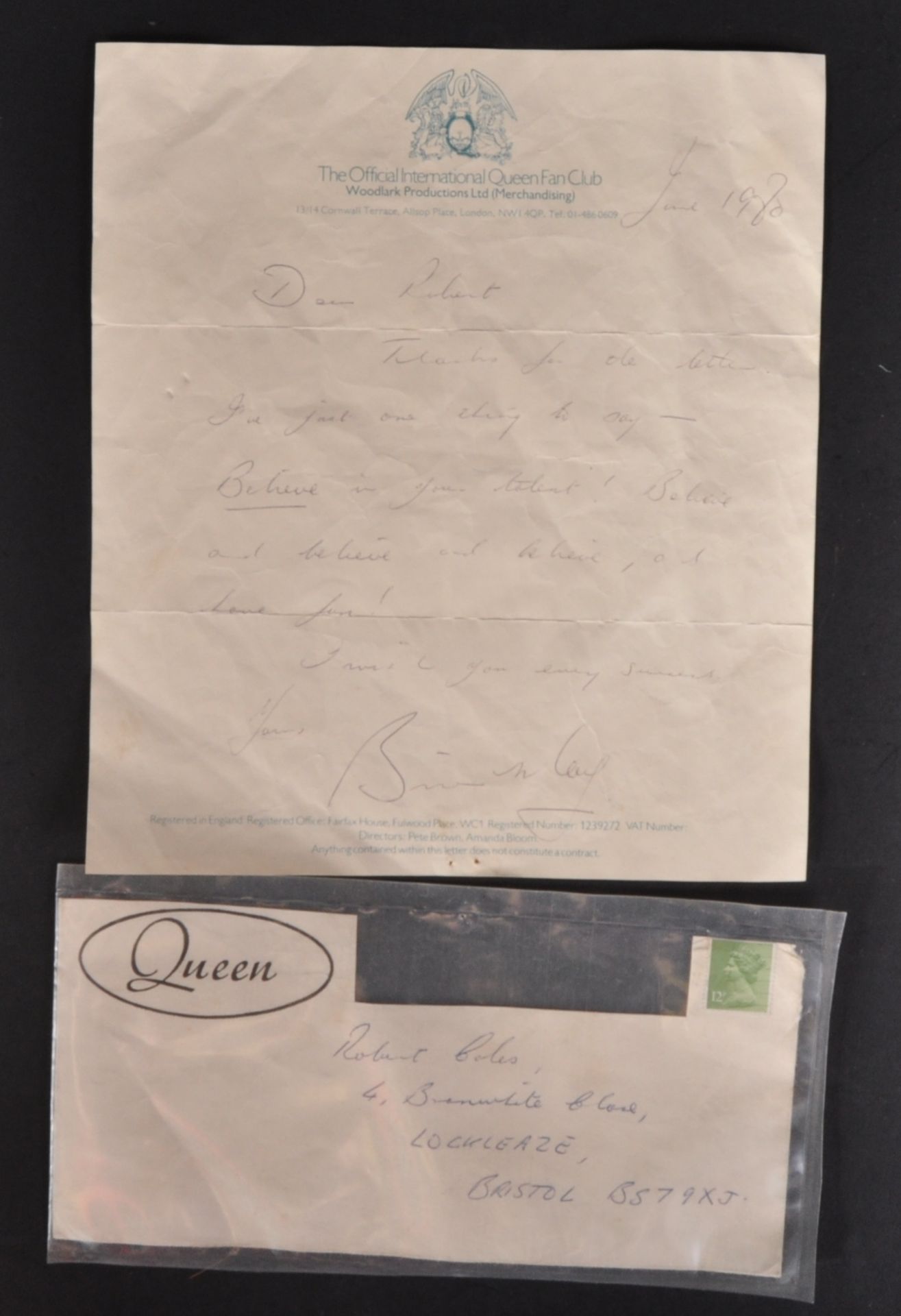 QUEEN - BRIAN MAY (GUITARIST) - EARLY HANDWRITTEN LETTER - Image 4 of 6