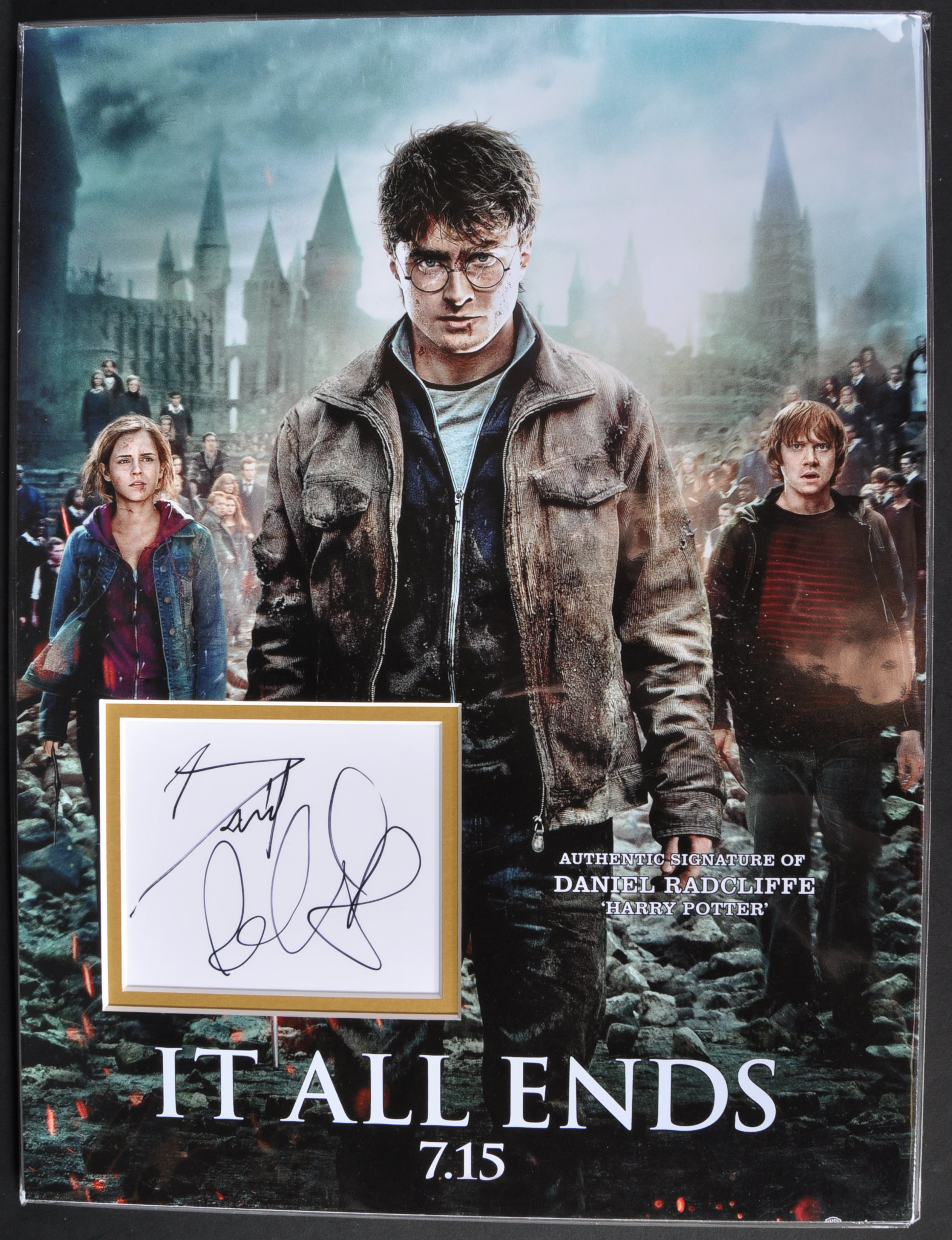 DANIEL RADCLIFFE - HARRY POTTER - AUTOGRAPH DISPLAY