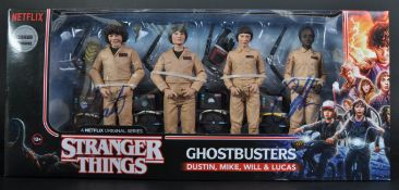GHOSTBUSTERS - STRANGER THINGS - AUTOGRAPHED ACTION FIGURE SET