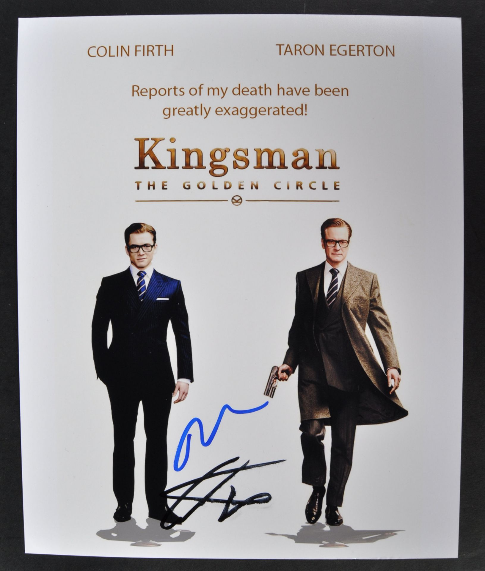 KINGSMAN THE GOLDEN CIRCLE (2017) - DUAL SIGNED PHOTO - AFTAL