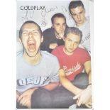 COLDPLAY - FULL BAND AUTOGRAPHED LARGE POSTER