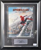 MARVEL SPIDER-MAN - FAR FROM HOME - CAST AUTOGRAPHED POSTER - AFTAL