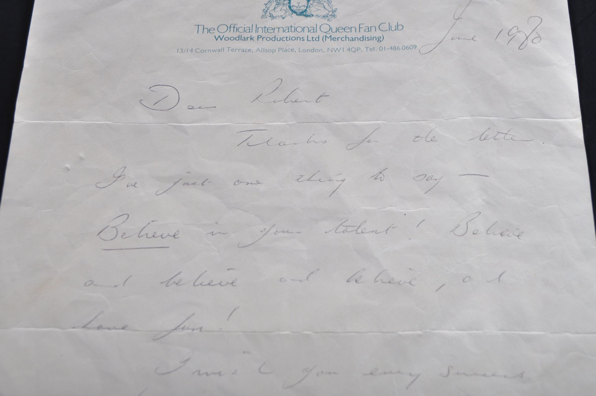 QUEEN - BRIAN MAY (GUITARIST) - EARLY HANDWRITTEN LETTER - Image 5 of 6