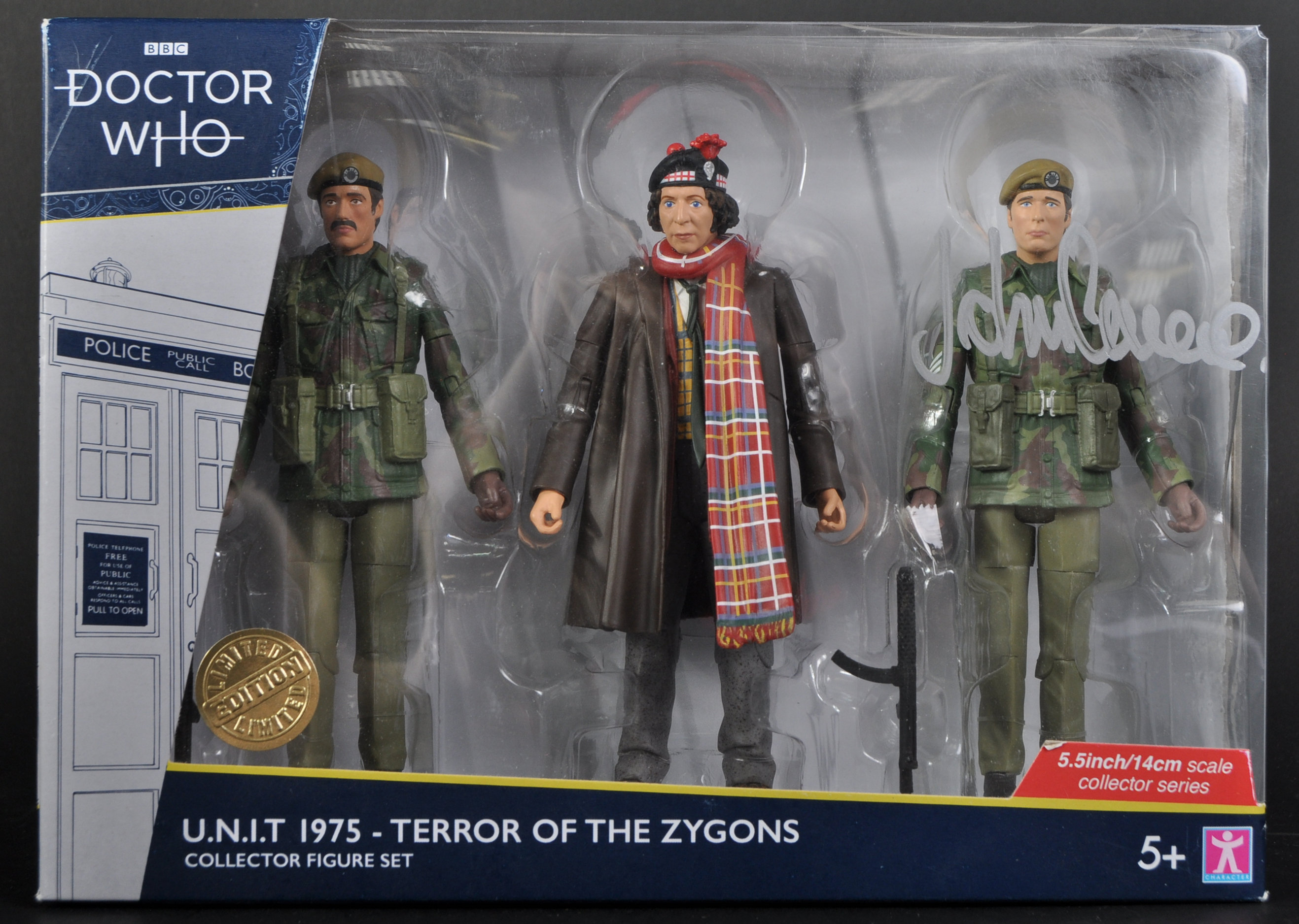 DOCTOR WHO - TERROR OF THE ZYGONS AUTOGRAPHED ACTION FIGURE SET