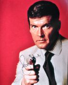 SIR ROGER MOORE - JAMES BOND 007 - AUTOGRAPHED 16X12"