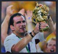 MARTIN JOHNSON - ENGLAND RUGBY - LARGE AUTOGRAPHED PHOTO