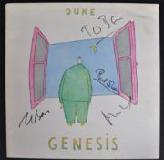 GENESIS - DUKE - FULL BAND SIGNED VINYL RECORD LP - AFTAL