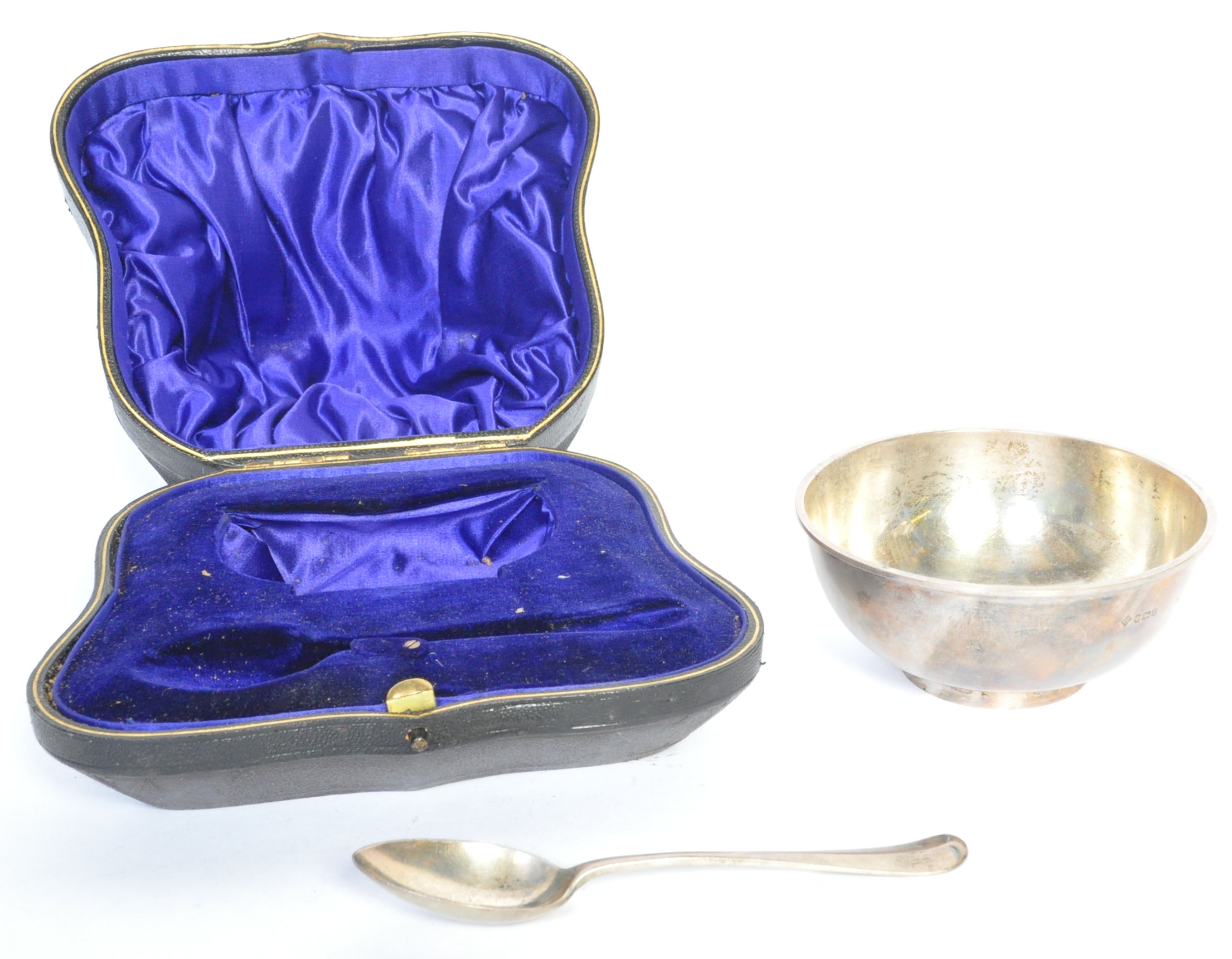 SILVER HALLMARKED CASED CHRISTENING BOWL & SPOON SET - Image 5 of 11