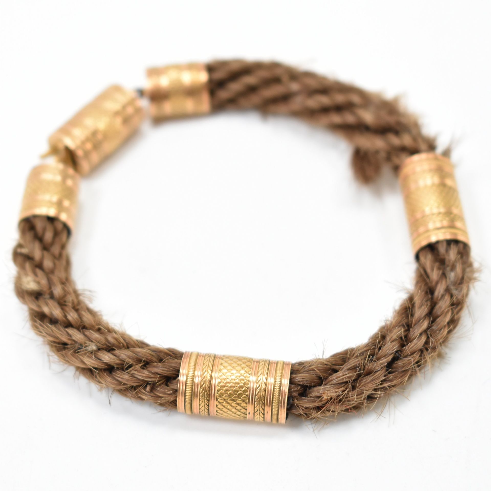 VICTORIAN ANTIQUE GOLD & HAIRWORK BRACELET