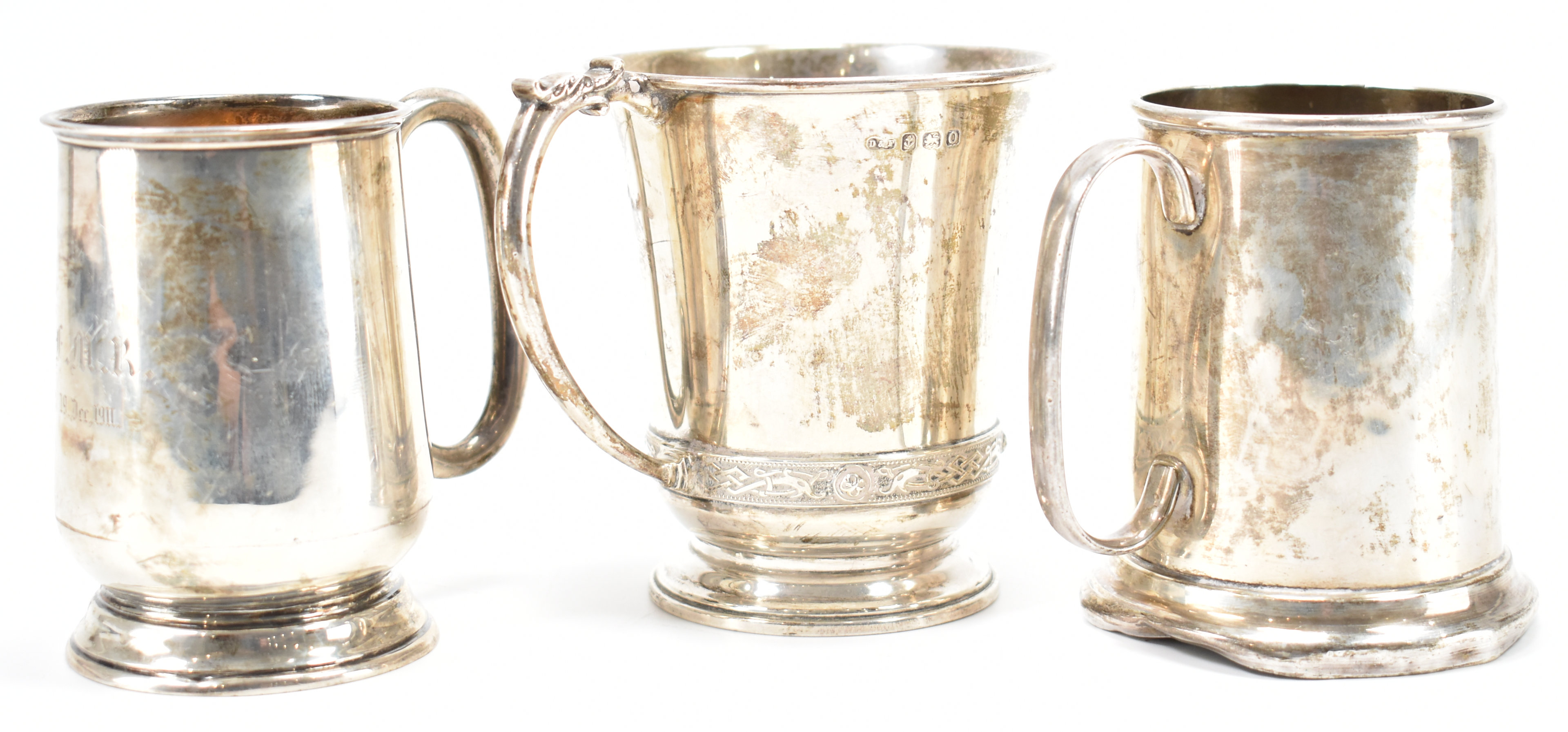 THREE 20TH CENTURY SILVER HALLMARKED CHRISTENING CUPS - Image 3 of 6