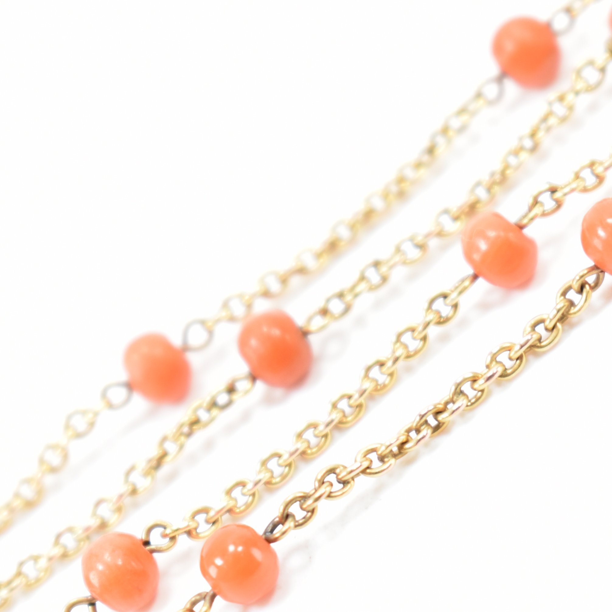 VICTORIAN GOLD & CORAL BRACLET & NECKLACE SET - Image 5 of 5