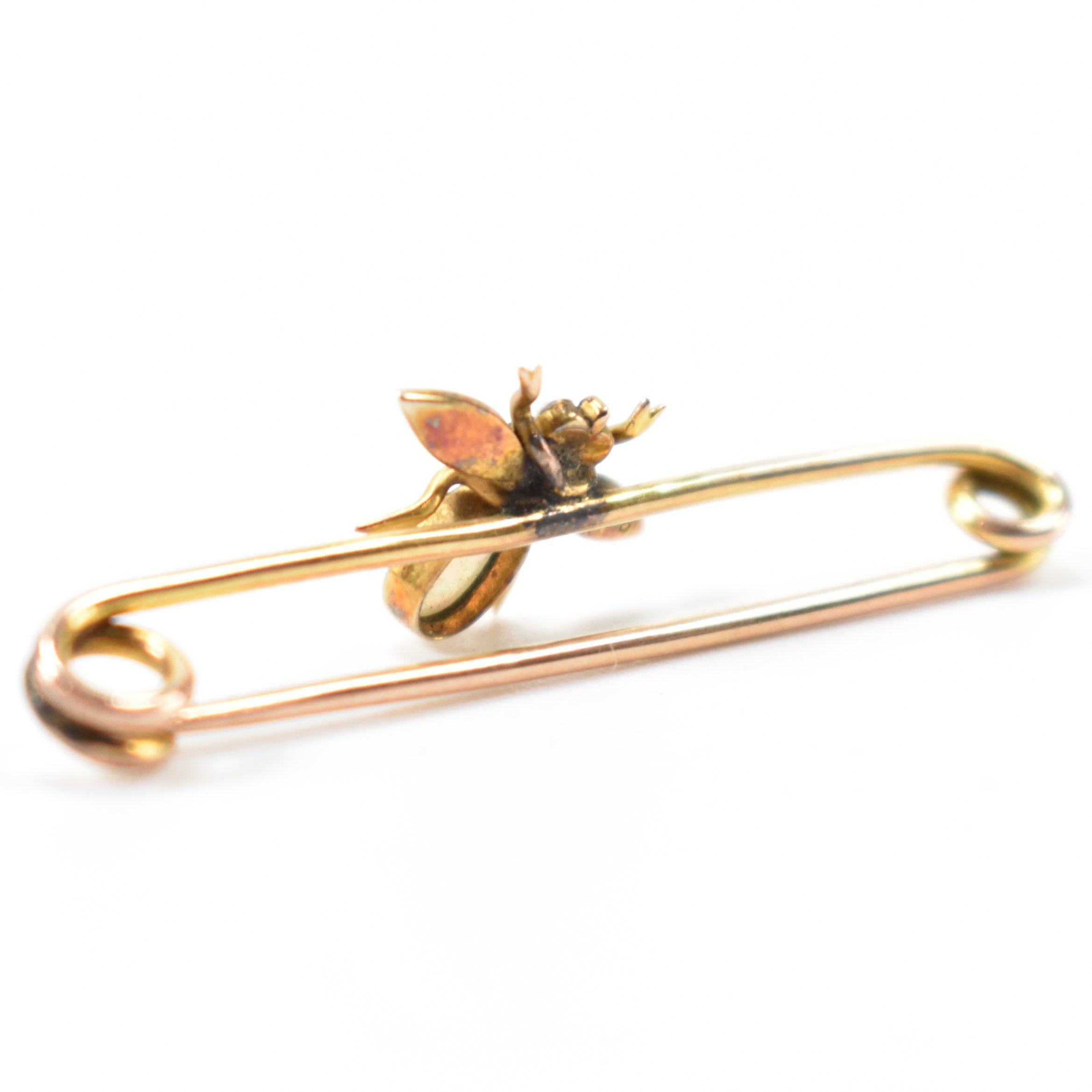 VICTORIAN 9CT GOLD OPAL & SEED PEARL BUG BROOCH - Image 3 of 9