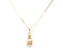 VINTAGE GOLD & DIAMOND PENDANT NECKLACE