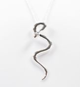 SILVER SNAKE PENDANT NECKLACE