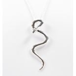 SILVER SNAKE PENDANT NECKLACE