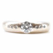 HALLMARKED 18CT WHITE GOLD & DIAMOND DOME RING